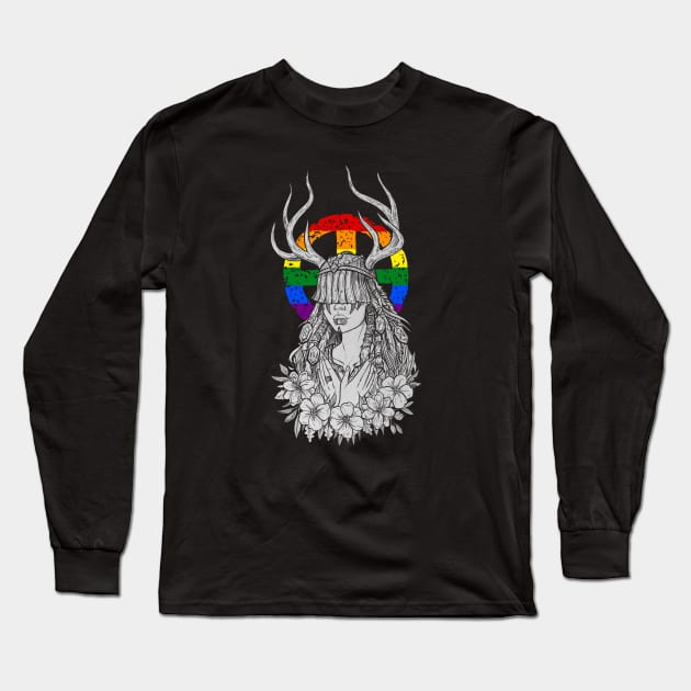 Lgbt pagan heilung gay lesbian pride Long Sleeve T-Shirt by BlackForge